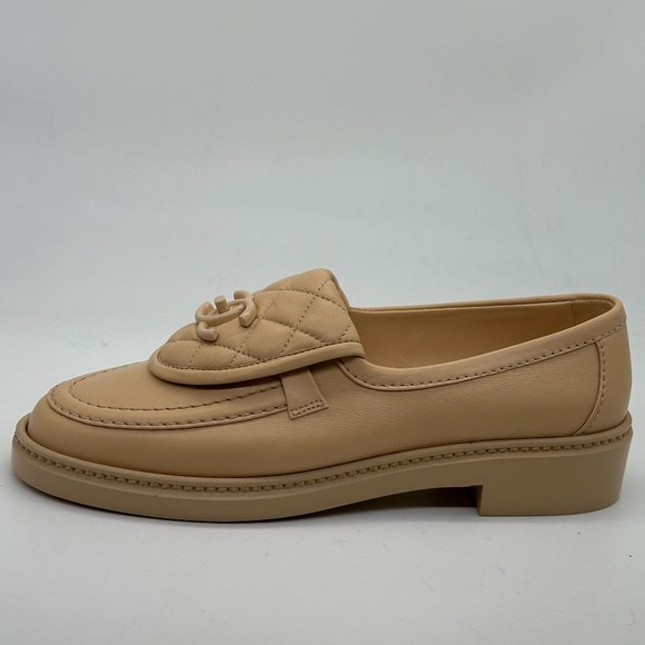 CHANEL 24C Leather Quilted Tab Turn Lock Turnlock CC Loafer Moccasin Flats - Picture 2 of 11